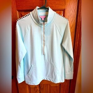 Lilly Pulitzer popover 1/2 Zip Cut Out Sleeves Size Medium Sz M